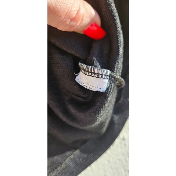 Zara Womens Top Small Black Mesh Sheer Cut Out Tank Short Sleeve Textured Shirt - Picture 7 of 11